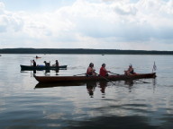 Warten vor Schleuse Zwenzow